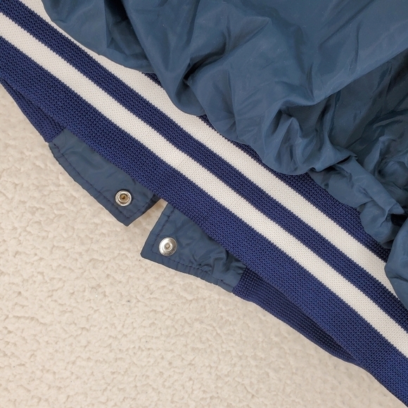 Aristo Jac Blue Bomber Jacket Ft Lewis Champions Mens L Lined SnapButton USA VTG - Picture 9 of 9